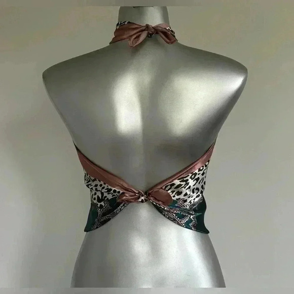 🆕Luxury  Satin Scarf Top - Picture 3 of 14